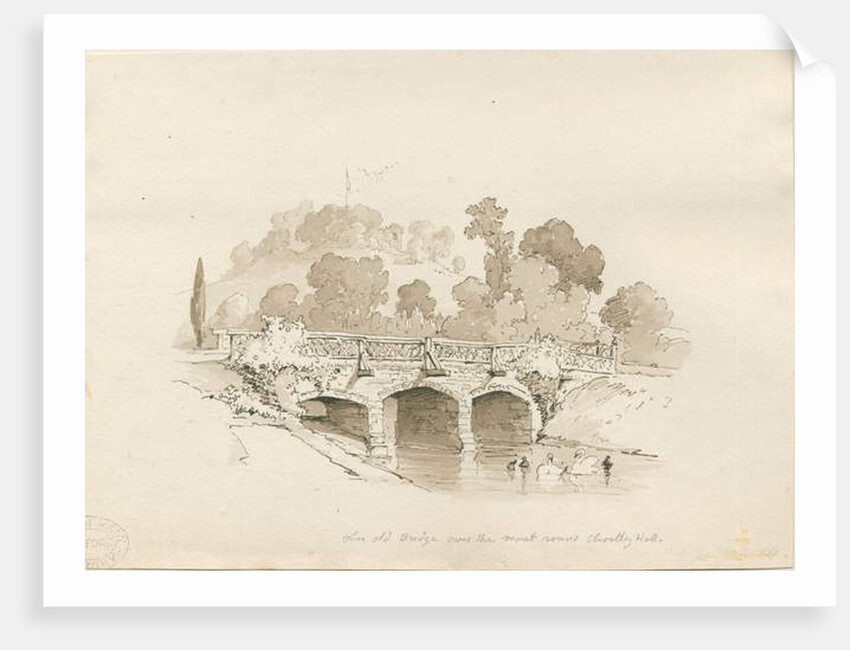 Chartley Hall: pen and wash sketch, 1837 by Thomas Peploe Wood