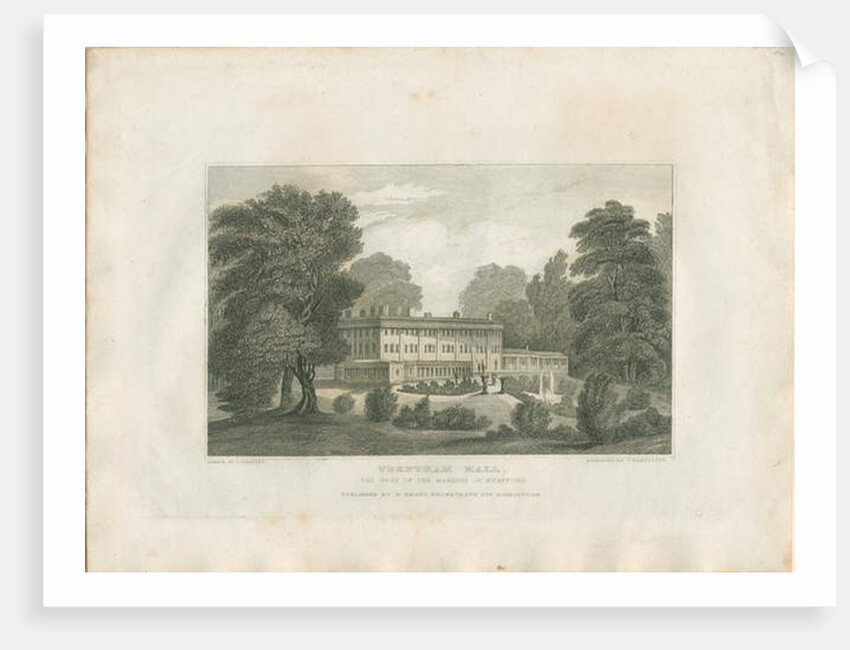 Trentham Hall: engraving by Frederick Calvert