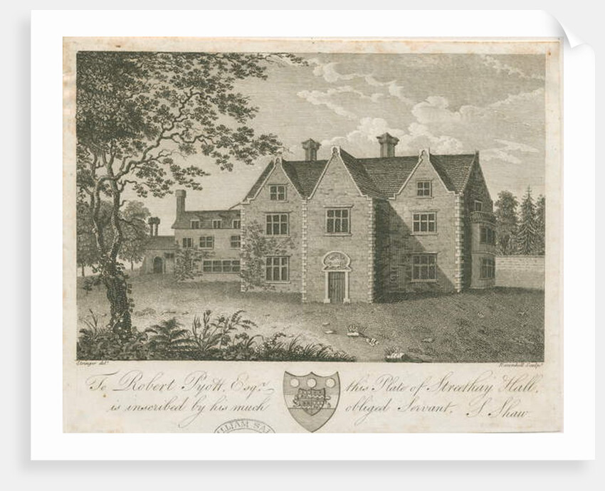 Streethay Hall: engraving by Stebbing Shaw