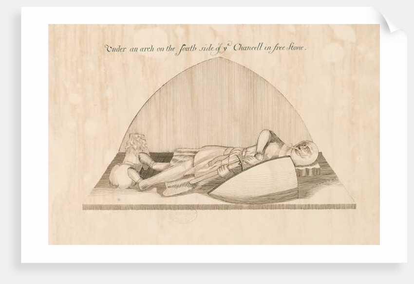 Swynnerton Church - Effigy: pen and ink drawing, nd [19th cent] by John Robert Fernyhough