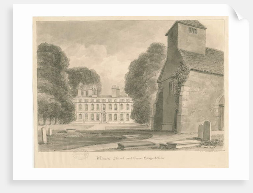 Whitmore Church and House by John Chessell Buckler