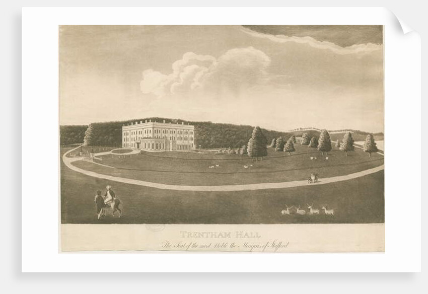 Trentham Hall: aquatint engraving, nd [c 1825] by School English
