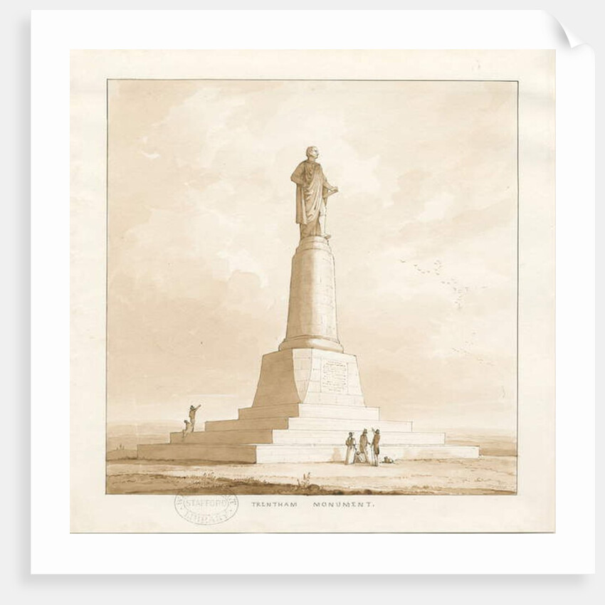 Trentham - Monument to Duke of Sutherland: pen and wash drawing, 1838 by Thomas Peploe Wood