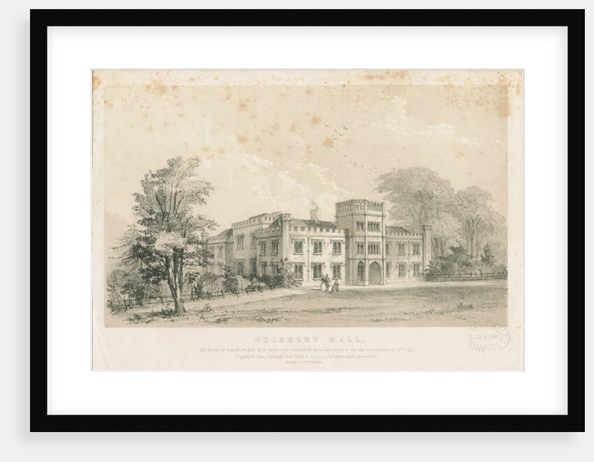 Wolseley Hall: steel engraving, nd [c 1830] by Louis Haghe