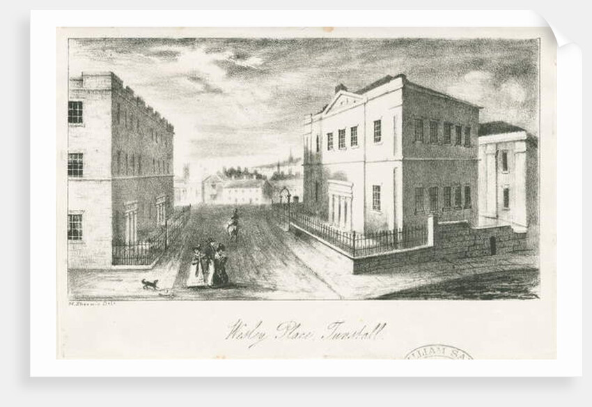 Wolstanton - 'Wesley Place, Tunstall': lithograph by School English