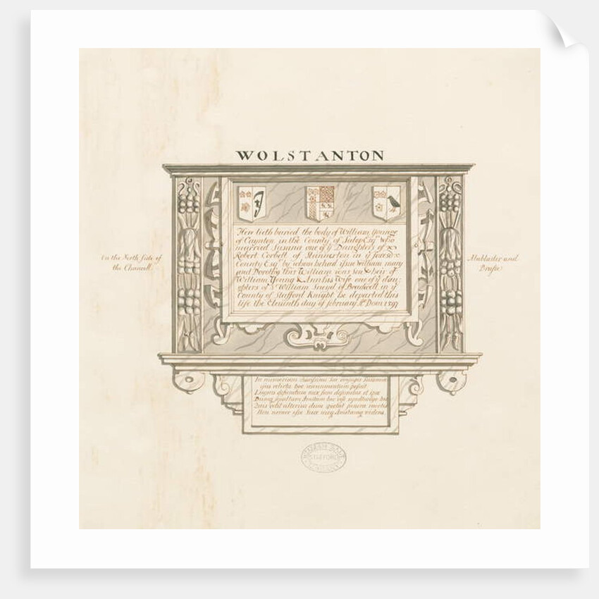 Wolstanton Church - Wall Monument to William Yonge of Caynton by School English
