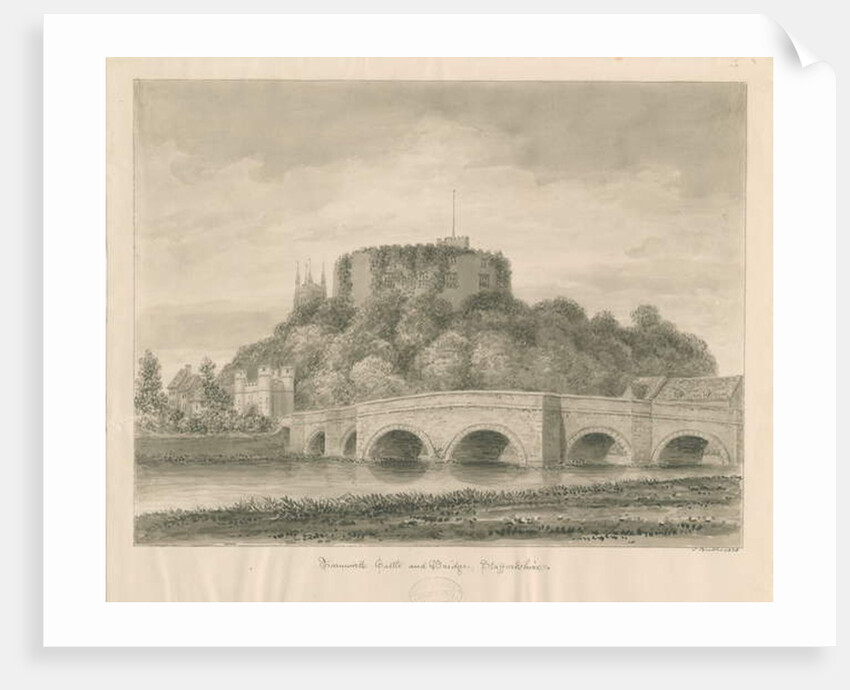 Tamworth Castle and Bridge by John Buckler