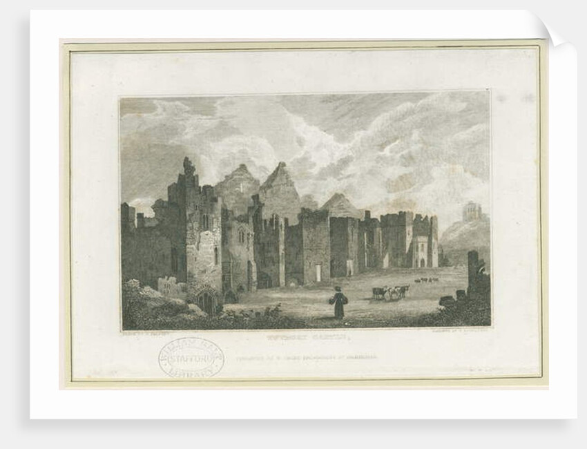 Tutbury Castle - Castle-Yard: engraving, nd [c 1830] by Frederick Calvert