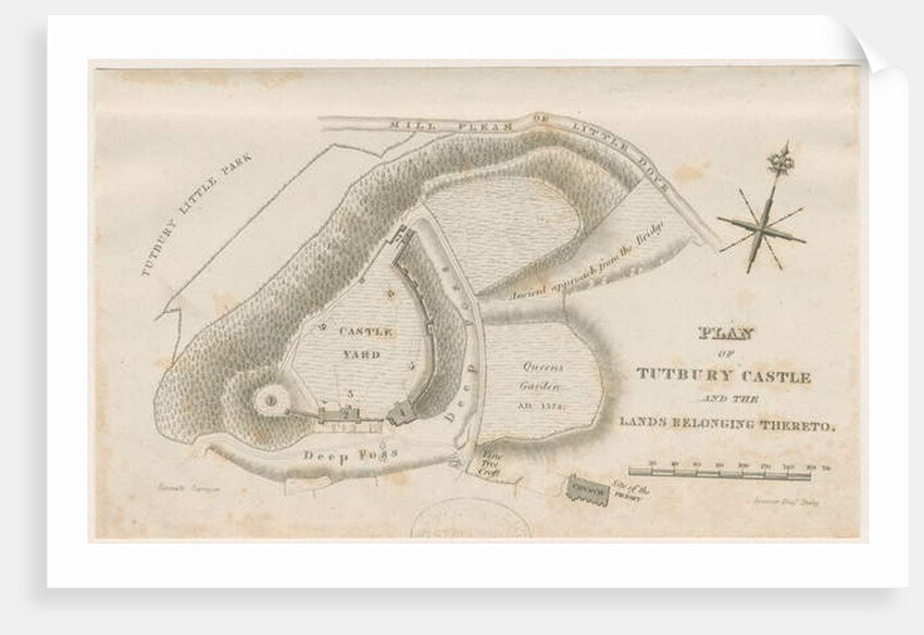 Tutbury Castle: Plan: engraving, nd [c 1832] by School English