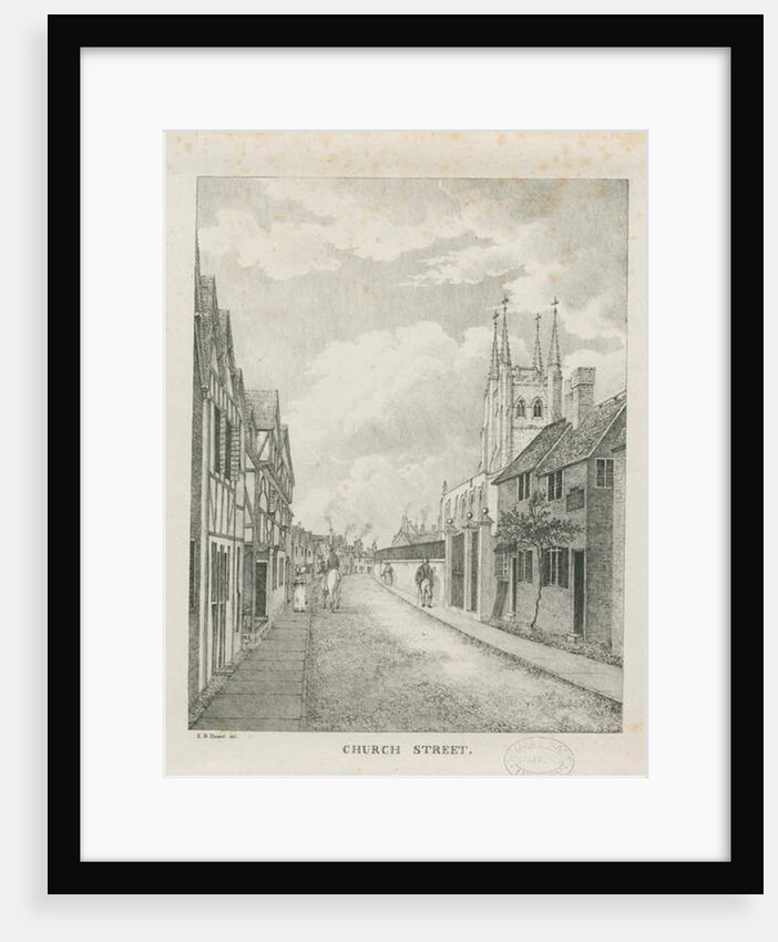 Tamworth - Church Street: lithograph by Etienne Bruno Hamel