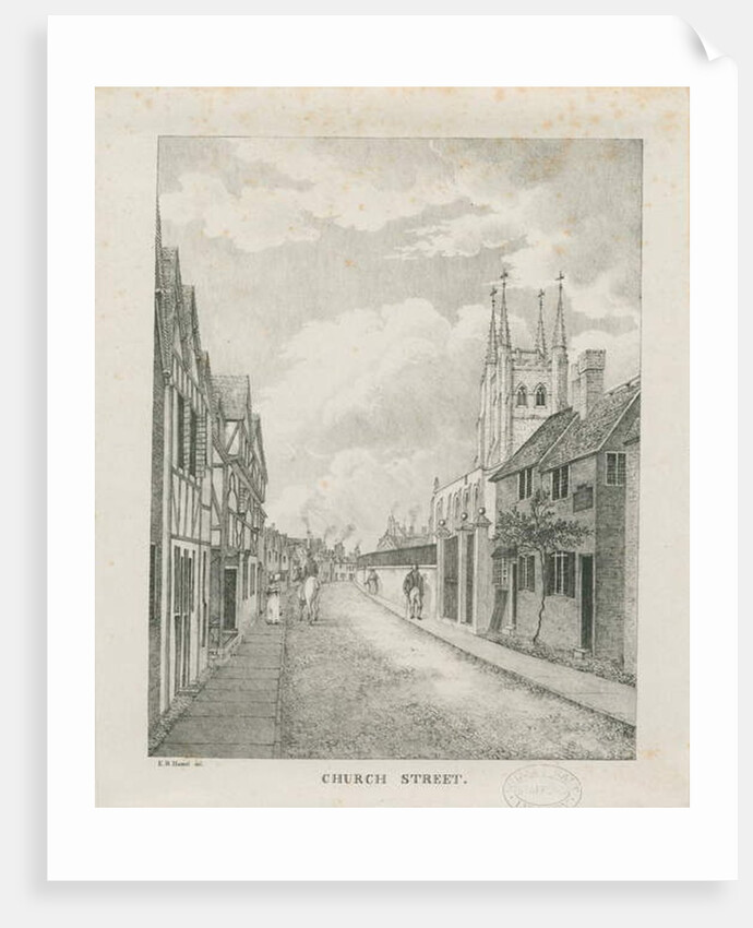 Tamworth - Church Street: lithograph by Etienne Bruno Hamel