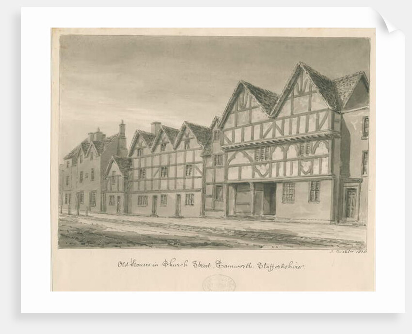 Tamworth - Old Houses in Church Street by John Buckler