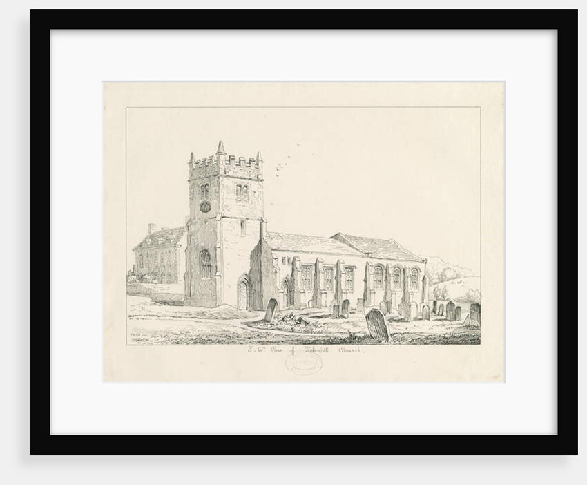 Tatenhill Church: pen and ink drawing, 1836 by Thomas Peploe Wood