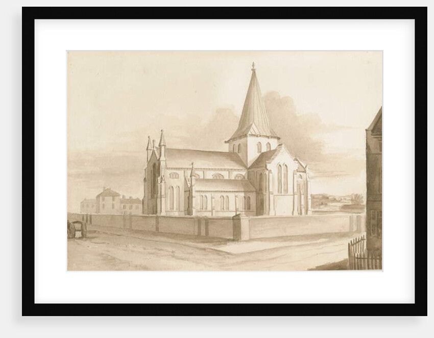 Wolverhampton - St. Mary's Church: sepia wash drawing, nd [1844] by Henry James Noyes