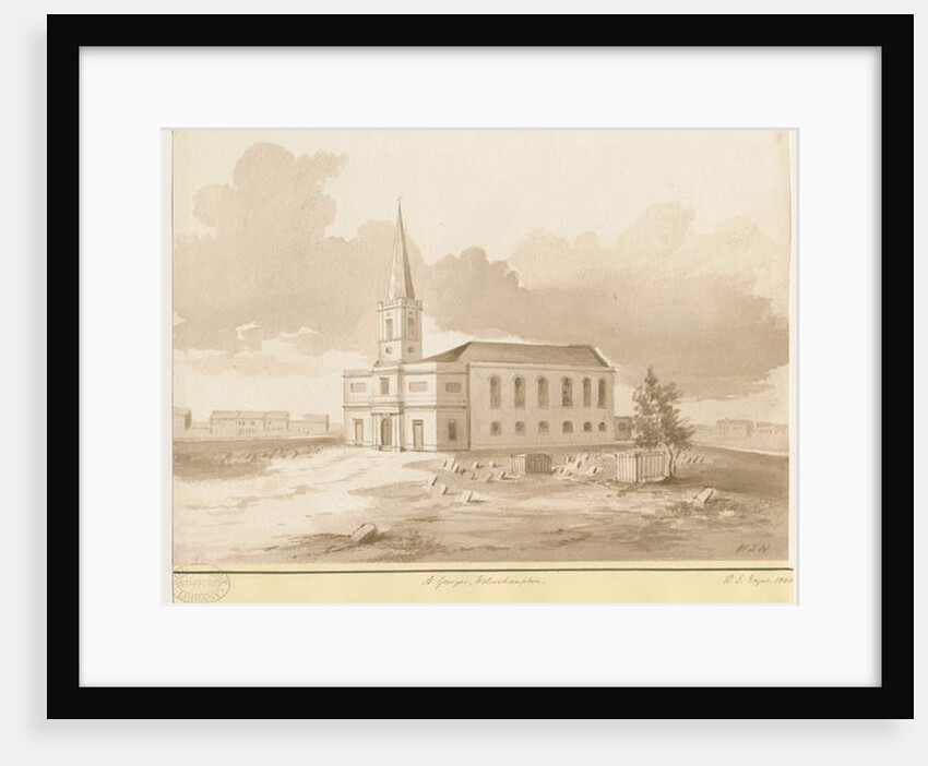 Wolverhampton - St. George's Church: sepia wash drawing, 1844 by Henry James Noyes