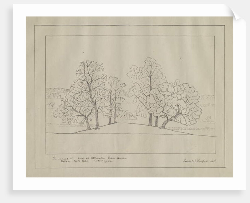 Uttoxeter - 'Tumulus at end of Uttoxeter Race Course': architectural print, 12009 by School English