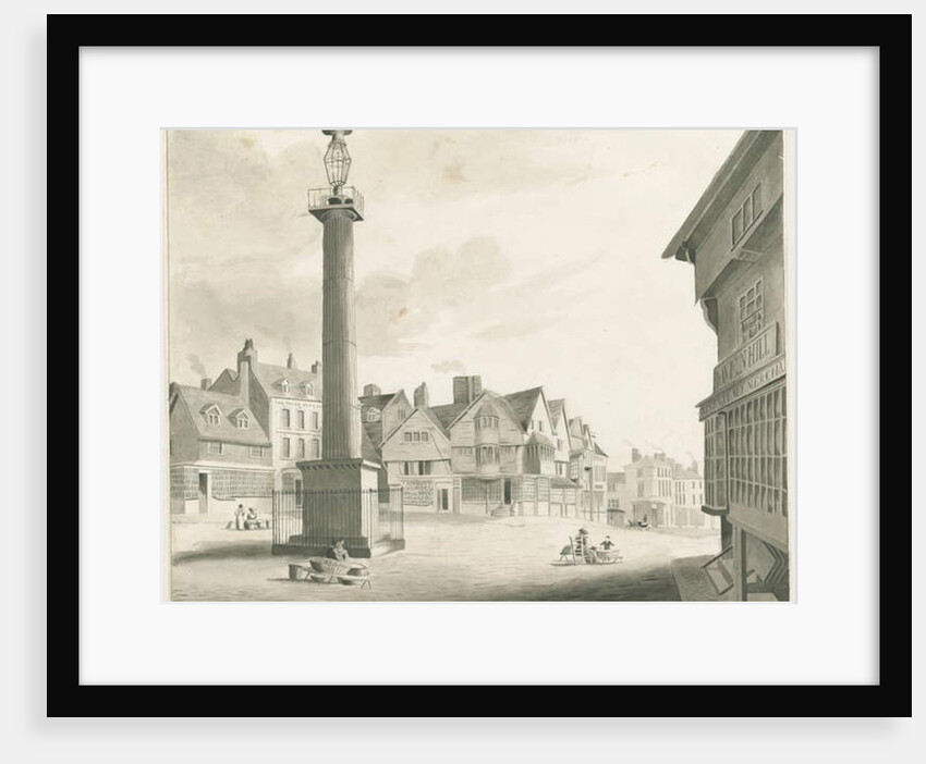 Wolverhampton - Market Place: sepia drawing, nd [mid 19th cent] by Robert Noyes