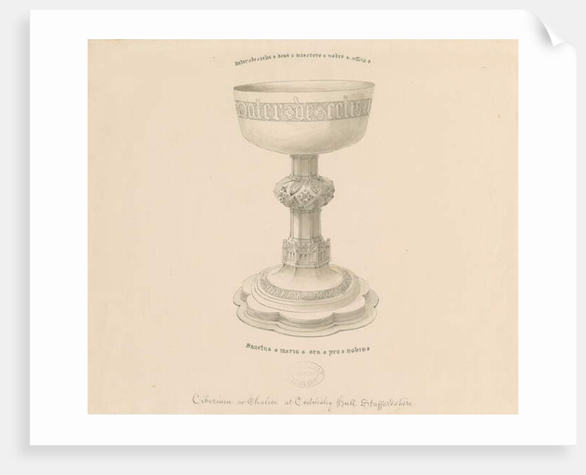 Teddesley Park - Chalice: pen drawing, nd [?19th cent] by George Buckler
