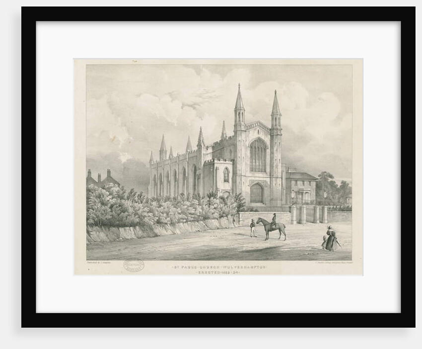 Wolverhampton - St. Paul's Church: lithograph, nd [mid 19th cent] by Charles Burton
