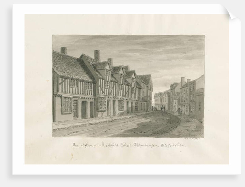 Wolverhampton - Ancient Houses in Lichfield Street by John Buckler