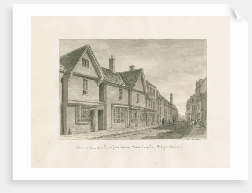 Wolverhampton - Ancient Houses in Lichfield Street by John Buckler