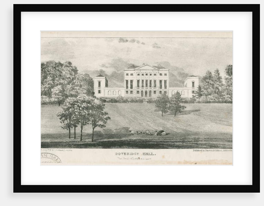 Uttoxeter - Doveridge Hall: lithograph, nd [c 1839] by School English