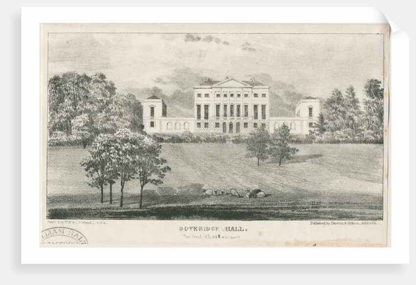 Uttoxeter - Doveridge Hall: lithograph, nd [c 1839] by School English