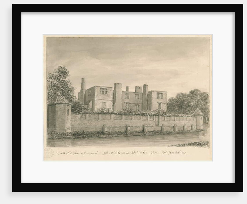 Wolverhampton - The Old Hall: sepia drawing, 1837 by John Buckler