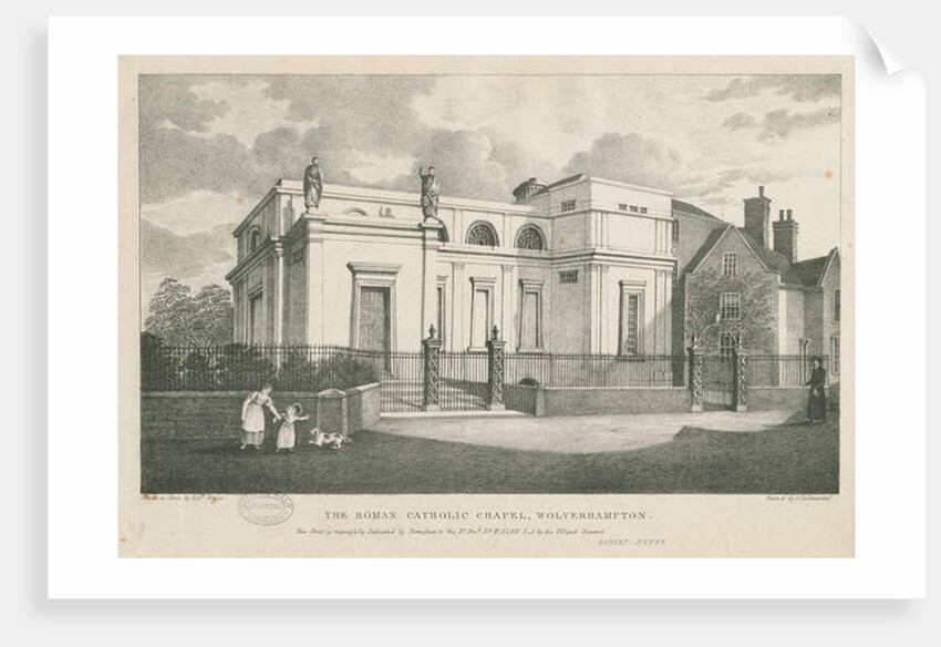 Wolverhampton - The Roman Catholic Chapel: lithograph by Robert Noyes
