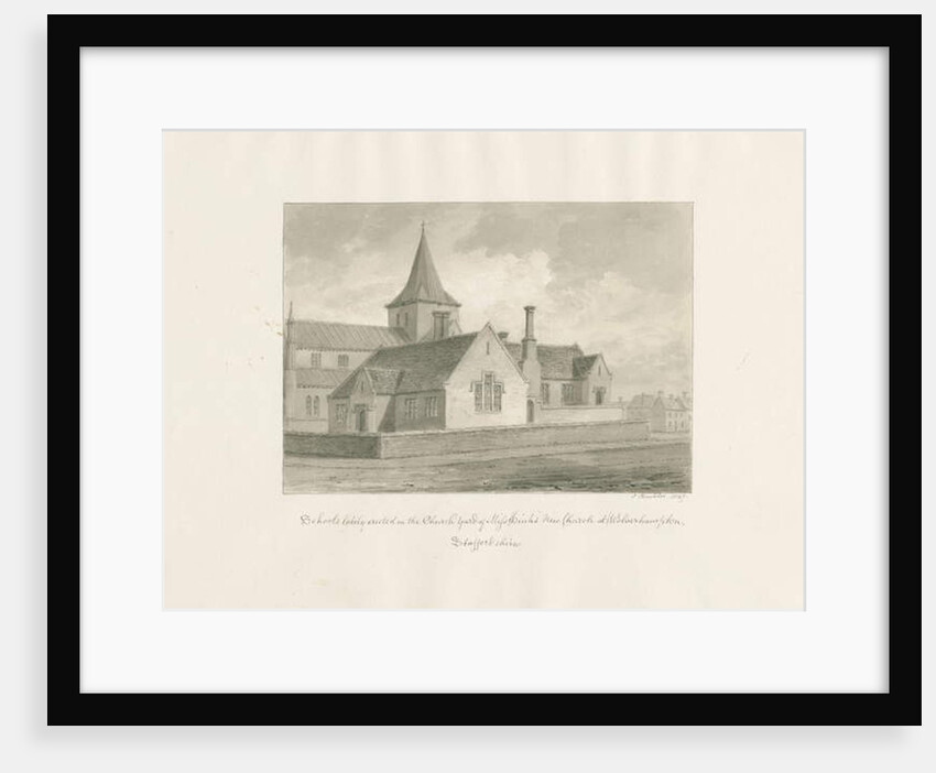 Wolverhampton - Schools in St. Mary's Church-yard by John Buckler