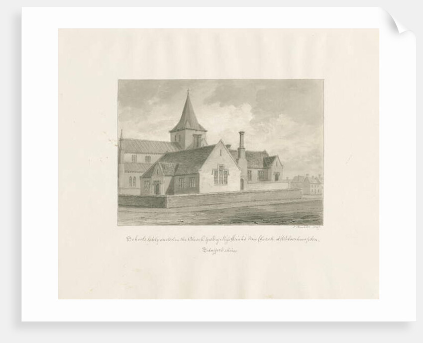 Wolverhampton - Schools in St. Mary's Church-yard by John Buckler