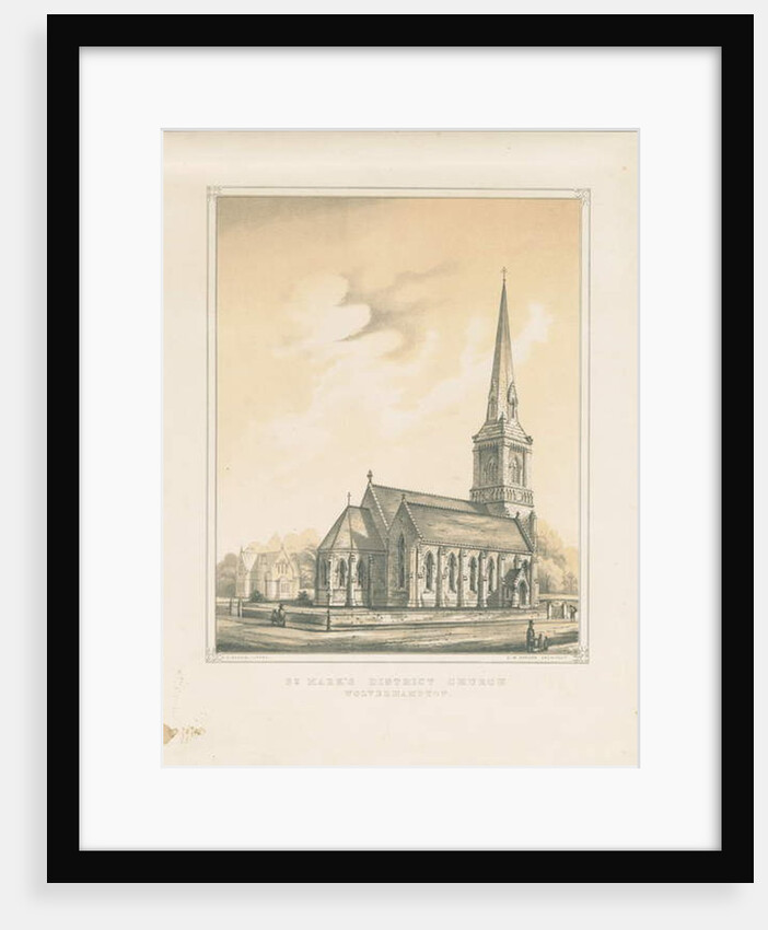 Wolverhampton - St. Mark's District Church: tinted lithograph, nd [?mid 19th cent] by School English