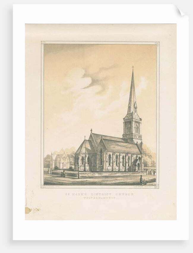 Wolverhampton - St. Mark's District Church: tinted lithograph, nd [?mid 19th cent] by School English