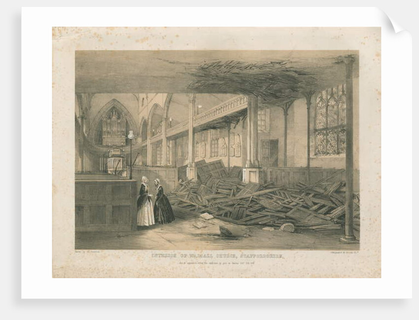 Interior of Walsall Church - tinted lithograph, [Oct 1847] by School English