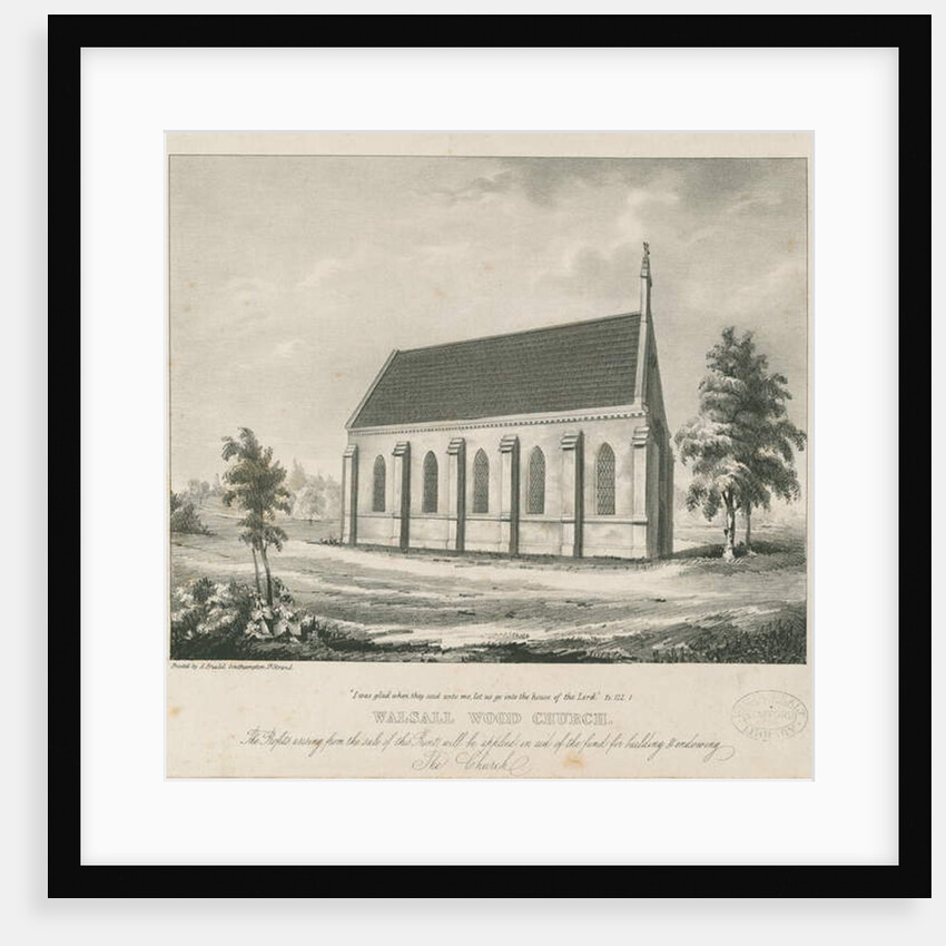 Walsall Wood Church: lithograph by School English