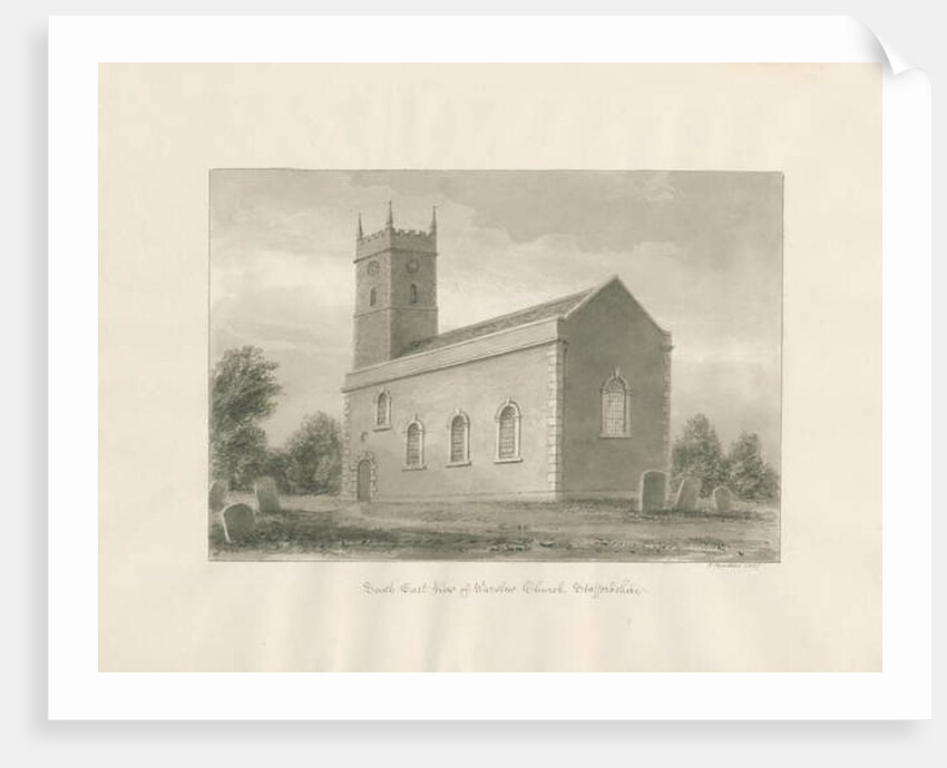Warslow Church: sepia drawing, 1847 by John Buckler