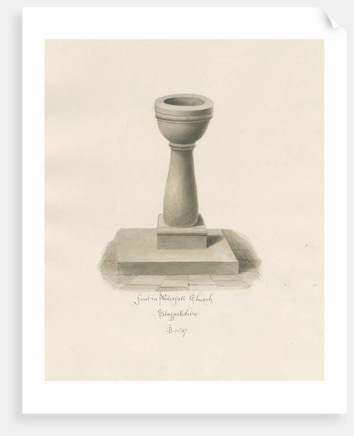 Font in Waterfall Church by John Buckler