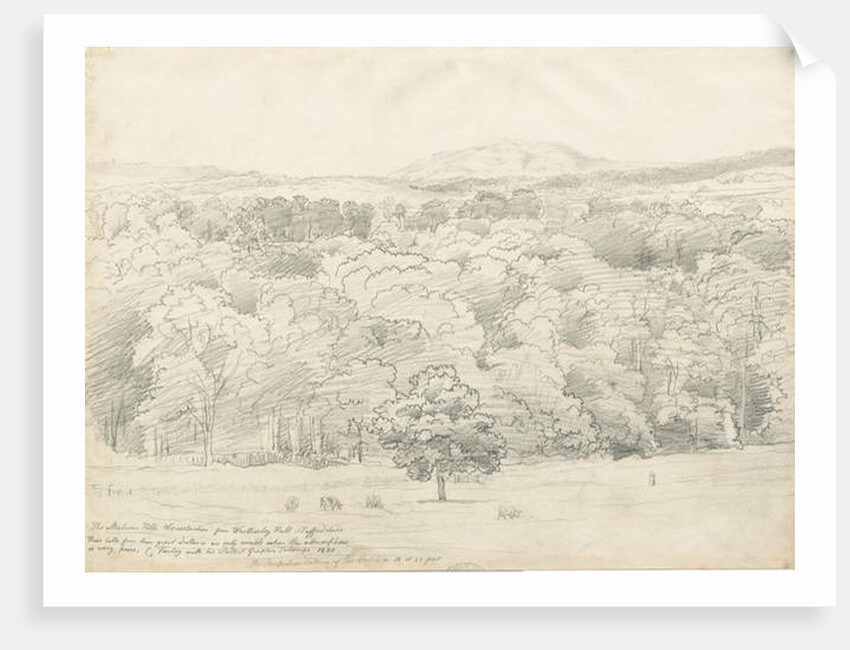 Wrottesley Hall - View of Malvern Hills by Cornelius Varley