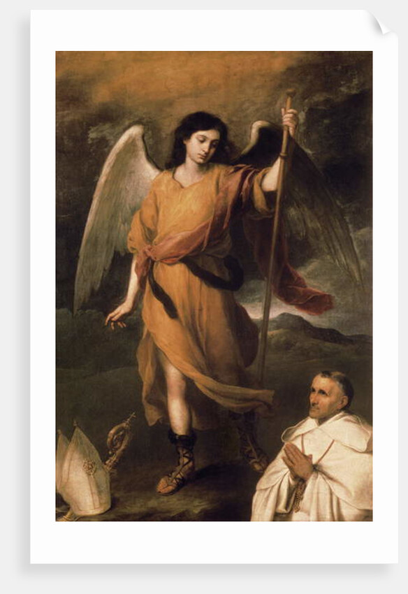 Archangel Raphael with Bishop Domonte by Bartolome Esteban Murillo