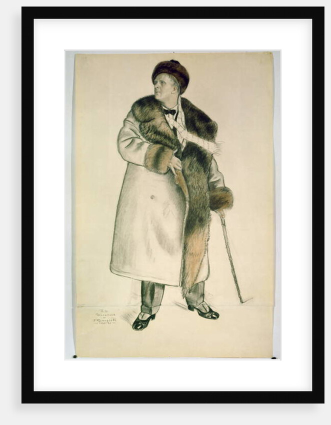 Portrait of the Opera Singer Feodor Ivanovich Chaliapin 1920-21 by Boris Mikhailovich Kustodiev