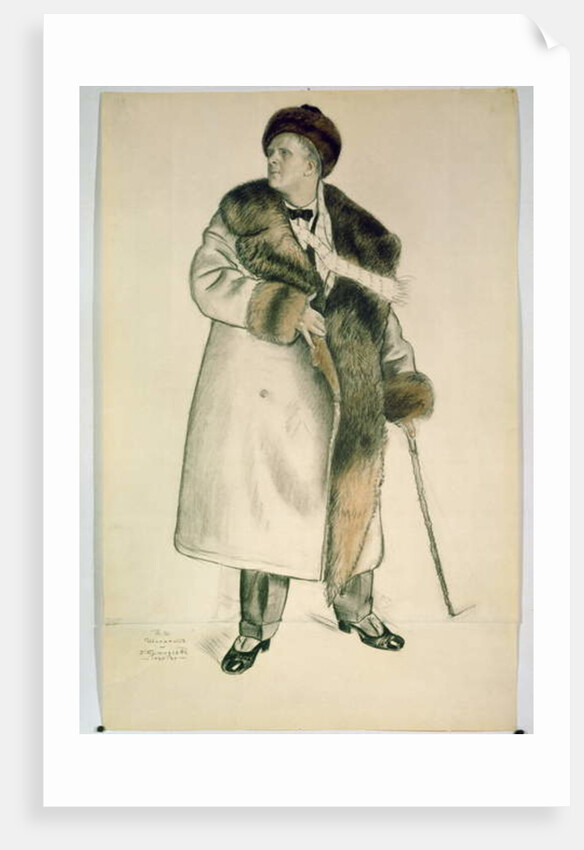Portrait of the Opera Singer Feodor Ivanovich Chaliapin 1920-21 by Boris Mikhailovich Kustodiev