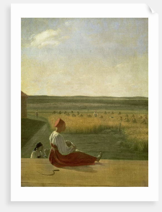 Harvesting in Summer, 1820s by Aleksei Gavrilovich Venetsianov