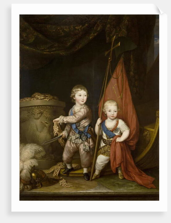 Portrait of Grand Dukes Alexander Pavlovich and Constantine Pavlovich, as children, 1781 by Richard Brompton