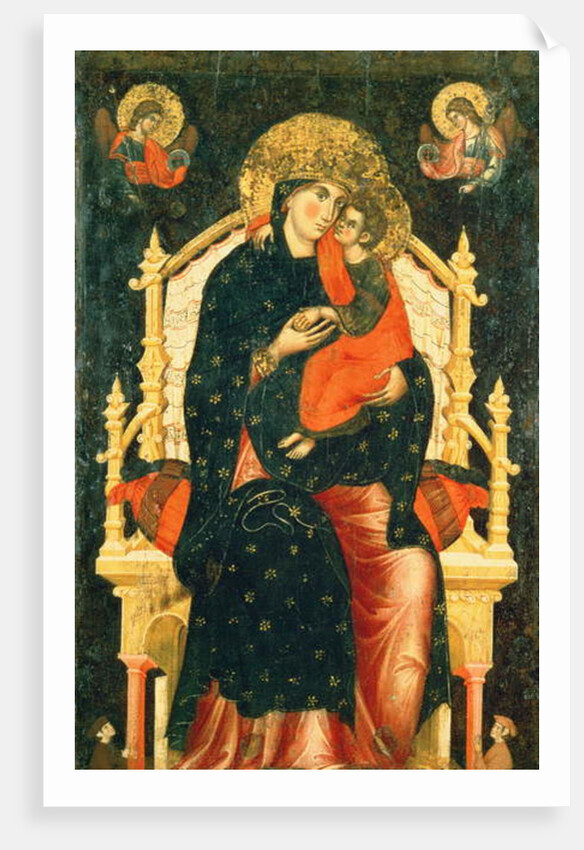 Madonna and Child Enthroned with Donors by Pietro di Giovanni Lianori