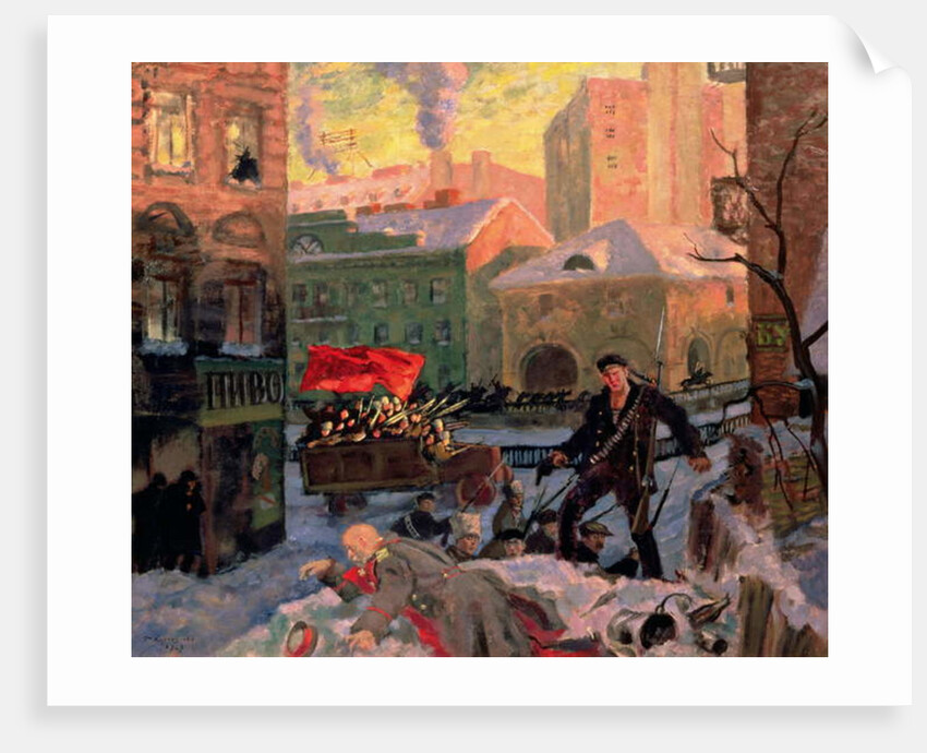 October 1917 in Petrograd by Boris Mikhailovich Kustodiev