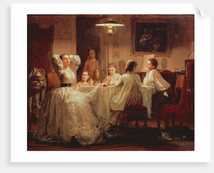 Sewing of the Dowry, 1866 by Vasily Maximov