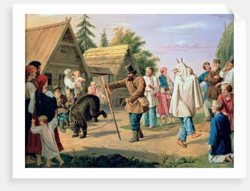 Buffoons in a Village, 1857 by Francois Nicholas Riss