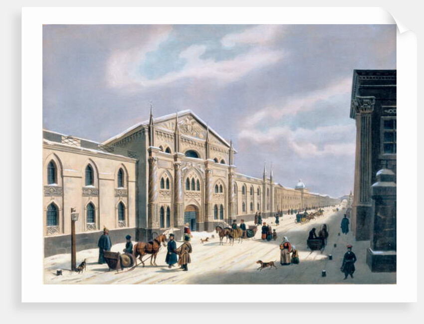 The Synodal Printing house at Nikolyskaya street on Moscow, 1840s by School Russian
