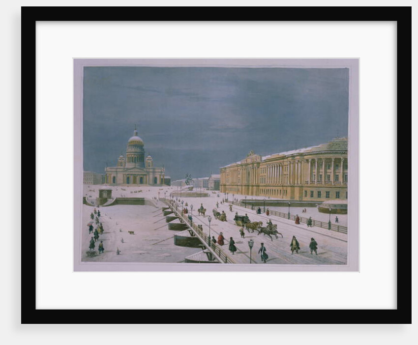 The Isaac Cathedral and the Senate Square in St Petersburg, 1840s by Paul Marie Roussel