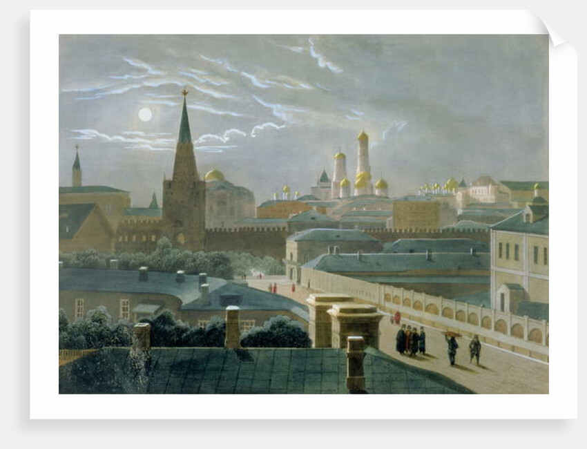 View of the Moscow Kremlin, 1840's by Paul Marie Roussel
